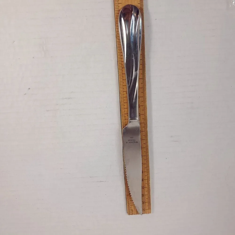 Lenox POOL Dinner Knives SET 4 Stainless 18/10 Flatware steak knife‎ wavy lines